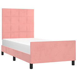 Avis Maison Chic Lit adulte - Cadre Structure de lit avec tête de lit Contemporain Rose 80x200 cm Velours -MN49570