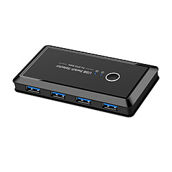 USB 3.0 Switcher Sélecteur 2 Ordinateurs Partage 4 Périphériques USB KVM Commutateur Hub Adaptateur pour Clavier Souris Imprimante Scanner, disques