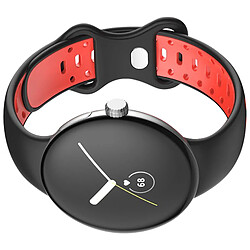 Avizar Bracelet pour Google Pixel Watch Silicone Bicolore Souple Noir / Rouge