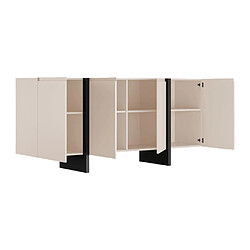 Acheter Vente-Unique Buffet avec 4 portes en MDF - Beige et Noir - LUVONIA