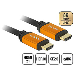 DeLOCK 85726 câble HDMI 0,5 m HDMI Type A (Standard) Noir, Or (Delock Cable HDMI M/M V2.1 0.5m 8K 60HZ Black)