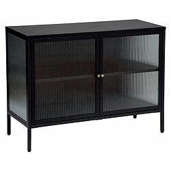 Atmosphera, Createur D'Interieur Buffet Aldir 2 portes en verre Noir - ATMOSPHERA