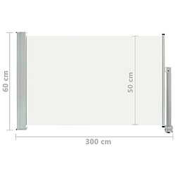 Acheter Helloshop26 Auvent latéral rétractable de patio 60 x 300 cm crème 02_0007389