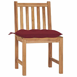 Maison Chic Lot de 2 Chaises de jardin avec coussins | Fauteuil chaises d'extérieur Bois de teck massif -GKD92456