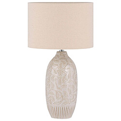 Beliani Lampe à poser en céramique beige 57 cm SALZA