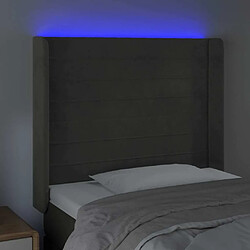 Avis Maison Chic Tête de lit scandinave à LED,meuble de chambre Gris foncé 83x16x118/128 cm Velours -MN74178