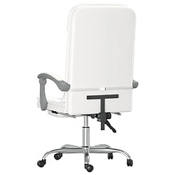 Acheter vidaXL Fauteuil de massage inclinable de bureau Blanc Similicuir