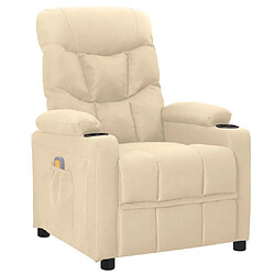 vidaXL Fauteuil de massage Crème Tissu