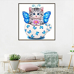 Avis dessin animé chat diy 5d diamant broderie peinture point de croix kit décor bleu