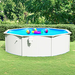 vidaXL Piscine ronde avec parois en acier 460x120 cm Blanc