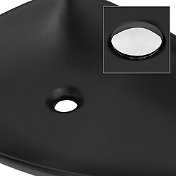 Acheter ML-Design Vasque à poser en céramique noir lavabo avec garniture de vidage 690x460x130 mm