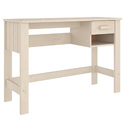 Helloshop26 Bureau table poste de travail meuble d'ordinateur informatique étude HAMAR miel 110 x 40 x 75 cm bois massif de pin brun 02_0023855