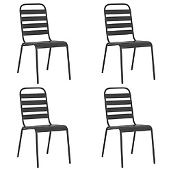 Acheter Maison Chic Ensemble de salle à manger de jardin 5 pcs,Table et chaises d'extérieur anthracite acier -GKD122840