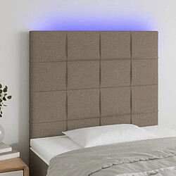 Maison Chic Tête de lit moderne à LED lumineuse pour chambre - Décoration de lit Taupe 90x5x118/128 cm Tissu -MN24937