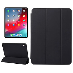 Wewoo Housse Étui Coque en cuir de couleur unie à rabat horizontal pour iPad Pro12,9 pouces 2018avec support triple rabattable et fonction réveil / veille Noir