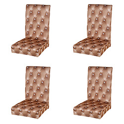 4Pcs Housse Stretch Elastique Chaise Housse de Coussin Champagne