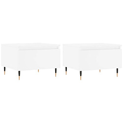 Maison Chic Lot de 2 Tables basses,Table Console pour salon blanc 50x46x35 cm bois d'ingénierie -MN36989