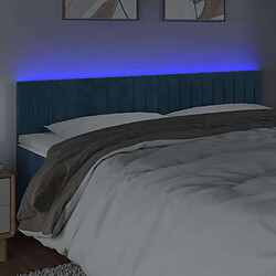 Avis Maison Chic Tête de lit scandinave à LED,meuble de chambre Bleu foncé 180x5x78/88 cm Velours -MN16014