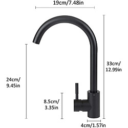 Avis NETTLIFE Robinet de Cuisine Noir - Mitigeur Pivotant à 360° en Acier Inoxydable Robinet d'Évier Haute Pression Robinet de Cuisine Eau Froide et Chaude Mitigeur Monocommande pour Évier Jardin