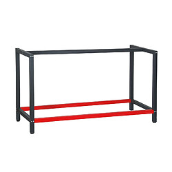 Helloshop26 Pied établi 150 cm acier anthracite rouge support bureau emballage atelier 16_0002509