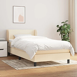 Maison Chic Structures de lit + matelas,Lit à sommier tapissier avec matelas Crème 80x200 cm Tissu -MN52366