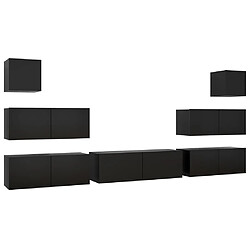 vidaXL Ensemble de meuble TV 7 pcs Noir Bois d'ingénierie