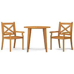 Salle à manger de jardin 3 pcs,Table et chaise à dîner Bois d'acacia solide -MN61900