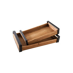 Aubry Gaspard Plateaux modernes en bois (Lot de 2).