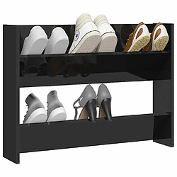 Avis Maison Chic Armoire à Chaussures murale,Meuble de Rangement à Chaussures Noir brillant 80x18x60 cm Aggloméré -MN83894