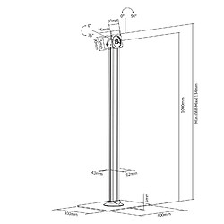 Kimex Pied de sol pour support tablette, Blanc