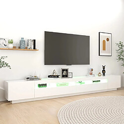 Acheter vidaXL Meuble TV avec lumières LED Blanc 300x35x40 cm