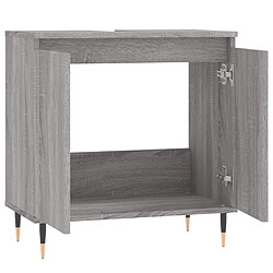 Maison Chic Armoire de bain,Meuble de rangement de salle de bain,Meuble haut sonoma gris 58x33x60 cm bois d'ingénierie -GKD850213 pas cher