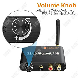 Tech Discount TD® Toslink coaxial numérique 192 kHz vers stéréo analogique L/R avec récepteur Bluetooth adaptateur Audio vidéo Transmission stable