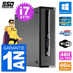 PC HP ProDesk 400 G1 SFF Intel Core i7-4770 RAM 4Go SSD 480Go Windows 10 Wifi - Occasion