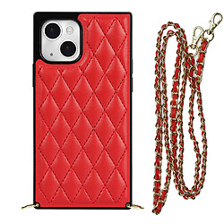 Coque en TPU + microfibre avec bandoulière rouge pour votre iPhone 13 6.1 pouces