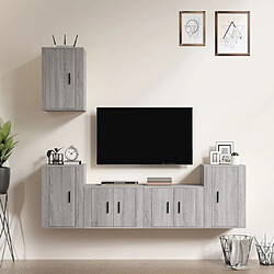 vidaXL Ensemble de meubles TV 5 pcs Sonoma gris Bois d'ingénierie