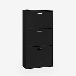 Avis Ahd Amazing Home Design Armoire à chaussures vertical 63x24x115cm avec 3 portes 18 paires Batu, Couleur: Noir