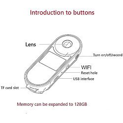 Acheter Chrono Mini caméra sans fil cachée, caméra d'action 1080P pour le corps humain, conversion sûre, avec vision nocturne et fonction d'activation sportive, adaptée à la maison, à la voiture, au bureau intérieur(Noir)