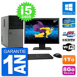 PC Dell 3010 MT Ecran 27" i5-2400 RAM 8Go Disque Dur 1To HDMI Windows 10 Wifi - Occasion