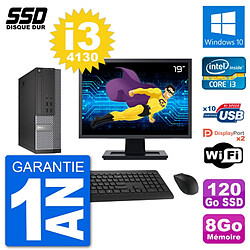 PC Dell 7020 SFF Ecran 19" Intel i3-4130 RAM 8Go SSD 120Go Windows 10 Wifi - Occasion