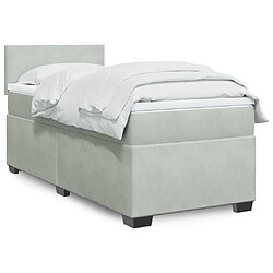 Vidaxl Sommier à lattes de lit et matelas Gris clair 90x190 cm Velours