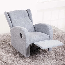 Pegane Fauteuil relax en tissu coloris gris perle - Largeur 70 x profondeur 77 cm