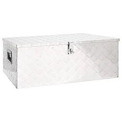 vidaXL Boîte de rangement Argenté 100x55x37 cm Aluminium 