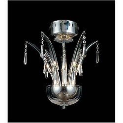 Luminaire Center Suspension Jasper rond 12 Ampoules chrome poli/cristal