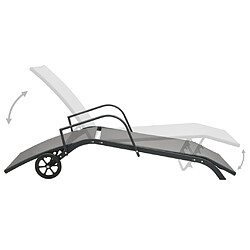 Avis vidaXL Chaise longue Acier et textilène