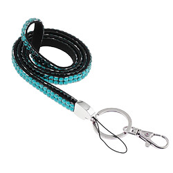 Lanière ID Badge Card Holder Strap Sparkling Phone Neck Straps Blue pas cher