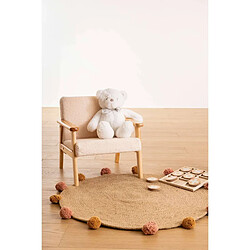 Atmosphera, Createur D'Interieur Tapis enfant rond pompons - Diam 78 cm - Jute