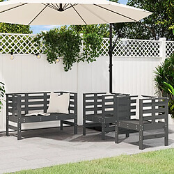 Maison Chic Salon de jardin 3 pcs - Table et chaises d'extérieur - Mobilier/Meubles de jardin Moderne gris bois massif de pin -MN40832