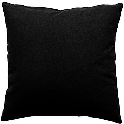 Toilinux Coussin uni effet Bachette déhoussable - 40 x 40 cm - Noir