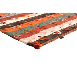 Vidal Tapis de laine 185x164 orange Jajim pas cher